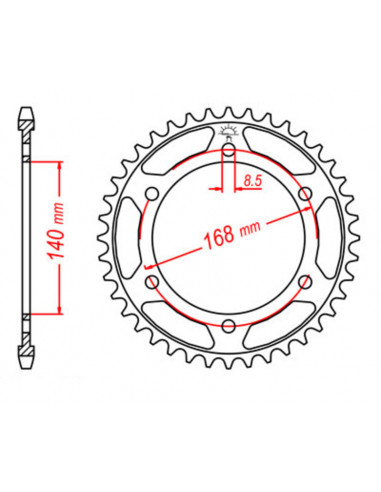 Couronne JT SPROCKETS acier standard 6 - 525 Couronne JT SPROCKETS acier standard 6 - 525