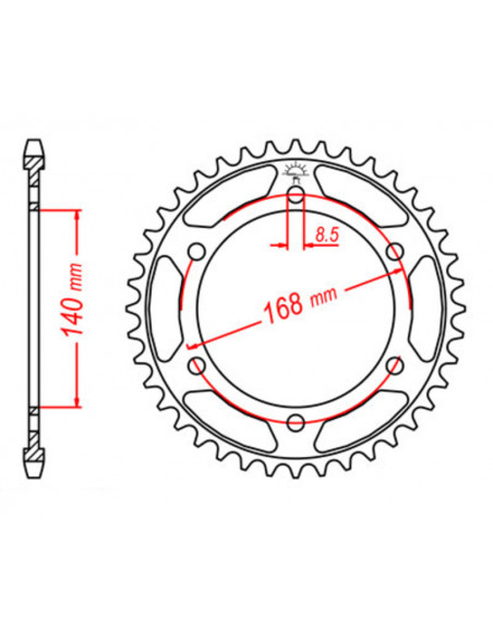 Couronne JT SPROCKETS acier standard 6 - 525 Couronne JT SPROCKETS acier standard 6 - 525