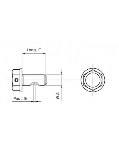 Bouchon de vidange TECNIUM aimanté - aluminium noir M14x1,5x13,5