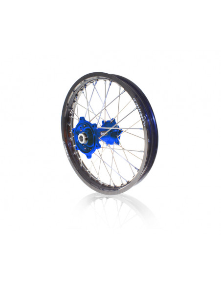 Kit roues complètes avant + arrière ART MX 21x1,60/19x2,15 jante noir/moyeu bleu Suzuki