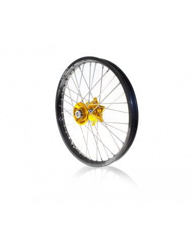 Kit roues complètes avant + arrière ART MX 21x1,60/19x2,15 jante noir/moyeu or Suzuki