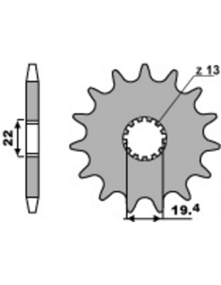 Pignon PBR acier standard 439 - 530