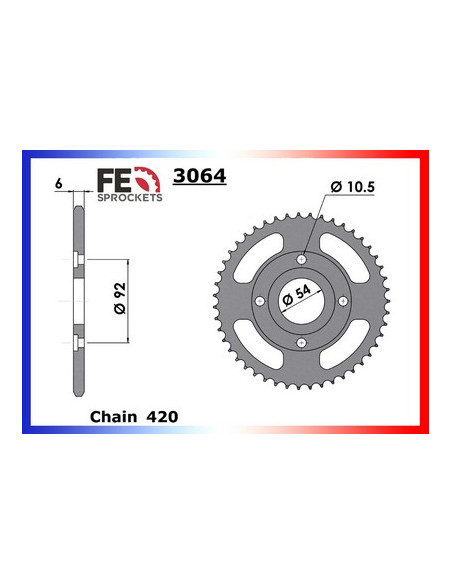 TZR.50 '97/99 12X47 FE420R  (5DU1) (Adaptation en 420)
