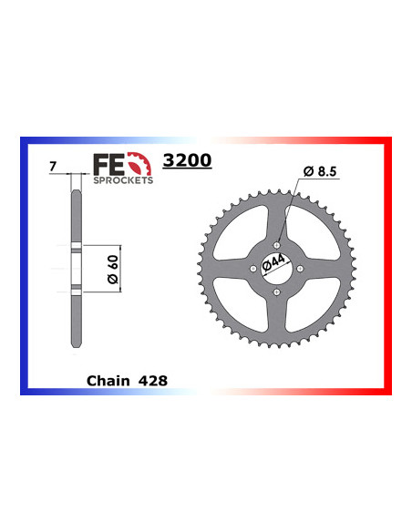 TTR.125 '00/01 Ptes Roues 13X49 RK428FEX