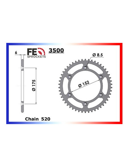 TT.600 R '98/03 15X44 RK520FEZO µ  (5CH)