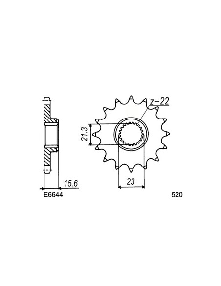 TT.600 R '98/03 15X44 RK520FEX *  (5CH)