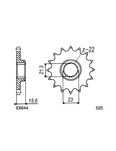 TT.600 R '98/03 15X44 RK520GXW  (5CH)