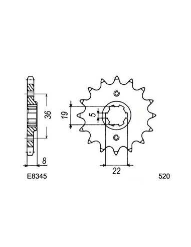 XR.350.R '85/87 14X42 RK520SO *  (NE02)