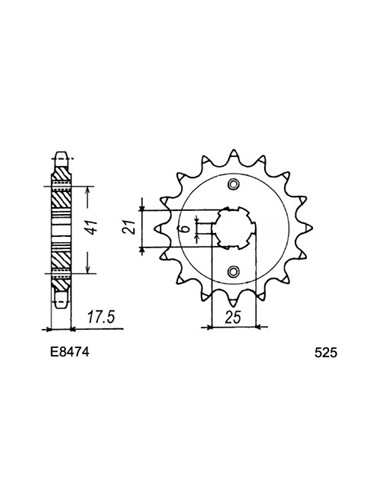 GB.500.CLUB MAN '89/91 15X37 RK525FEX *