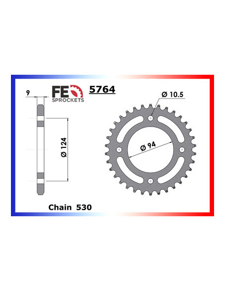 CB.550.F/K '75/80 17X36 RK530KRO  (CB550K)