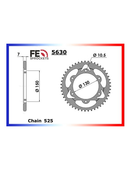 650.AFRICA TWIN '88/90 16X49 RK525FEX *  (RD03)