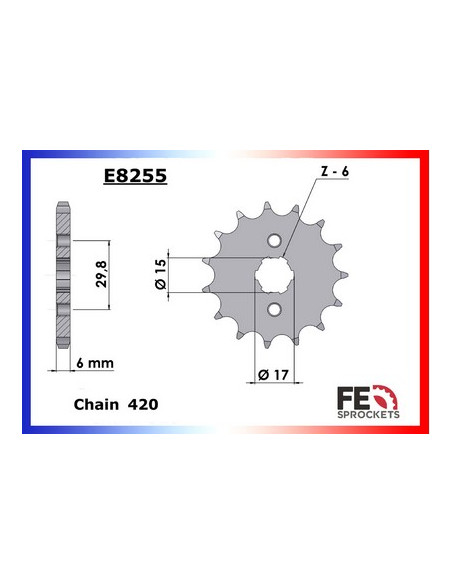 CR.80.RF '85 Ptes Roues 15X49 RK420MXZ  (HE04) CR.80.RF '85 Ptes Roues 15X49 RK420MXZ  (HE04)