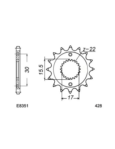 CR.85.R '03/07 Ptes R.(428) 15X50 RK428FEX  (LARGE 428)