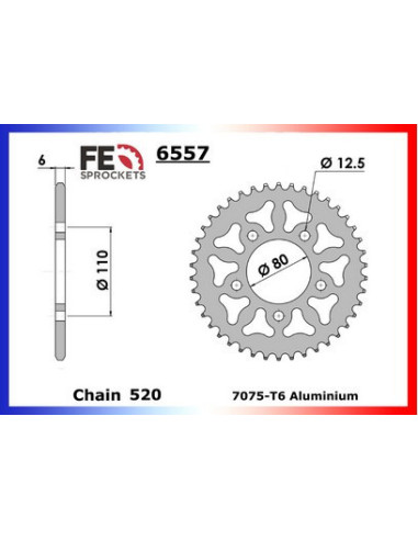 CB.500 '94/03 15X40 RK520FEZO  Racing (Transformation en 520)