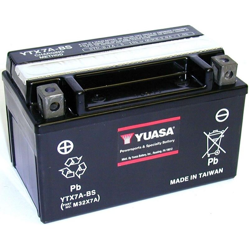 Batterie moto YUASA YTX7A-BS dans votre boutique-All-bikes