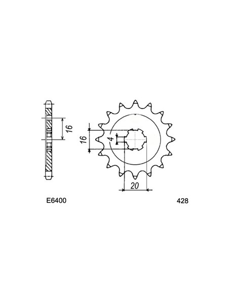 KX.80 '98/99 (LARGE) 13X51 428H *  (Z1/Z2) Grandes Roues (LARGE 428)