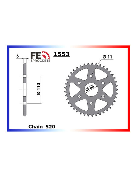 125.RED ROSE '88/95 14X41 RK520SO 