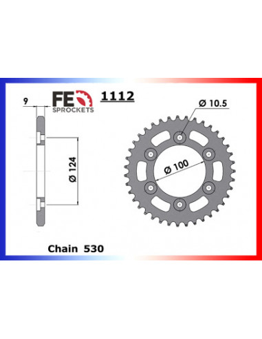 600.MONSTER/MOSTRO '95/97 15X43 RK530KRO   (  PAS  530 )