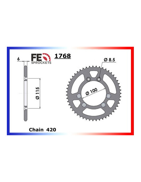 50.RR/SM '04 12X50 RK420MS   (6 trous)