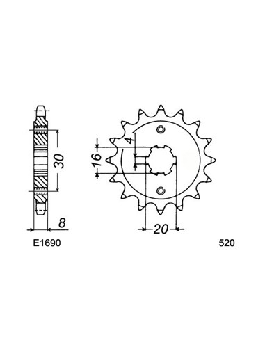 125.CR '90/94 12X52 520HG *