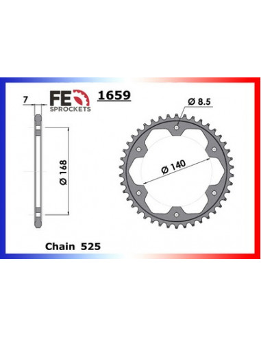 F.650 GS '08/15 17X41 RK525KRO µ (percage 8.5 mm)