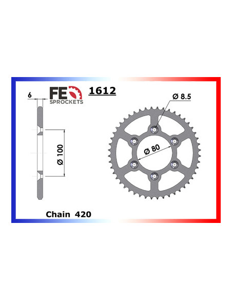 50.RR/SM '99/01 12X48 RK420MS   Couronne plate trous fraisés