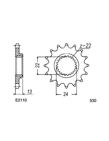 DS.650.BAJA '00/05 16X40 RK530KRO