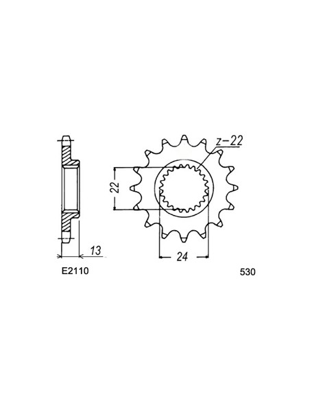 DS.650.BAJA '00/05 16X40 RK530FEX *