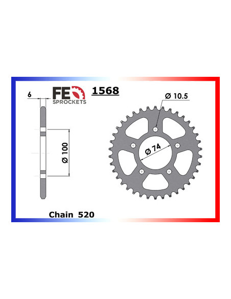 400.MASH.FIVE HUNDRED '15/18 15X38 RK520FEZO *