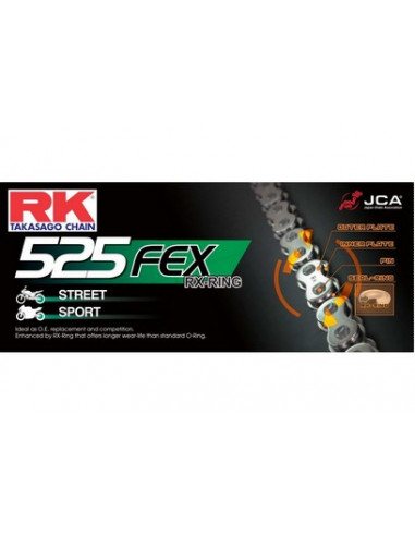 METRE DE CHAINE RK 525FEX avec Rivet Creux.