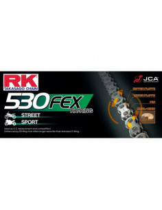CHAINE RK 530FEX-T 136 MAILLONS  avec Rivet Creux.
