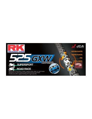 CHAINE RK NB525GXW 106 MAILLONS avec Attache à River.