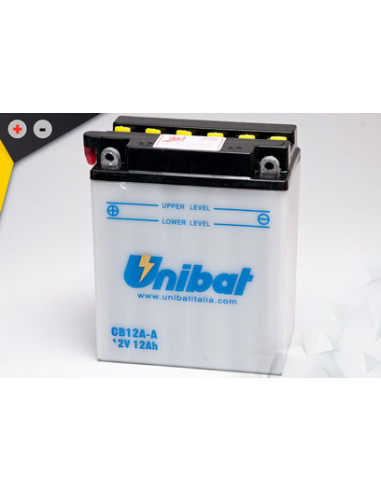 Batterie Unibat CB12A-A - Livrée avec flacons d'acide séparé.