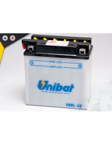 Batterie Unibat CB9L-A2 - Livrée avec flacons d'acide séparé.