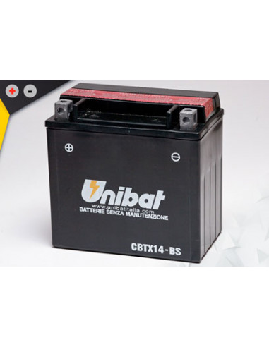 Batterie Unibat CBTX14-BS - Livrée avec flacons d'acide séparé.