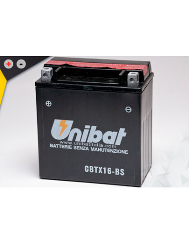 Batterie Unibat CBTX16-BS - Livrée avec flacons d'acide séparé.