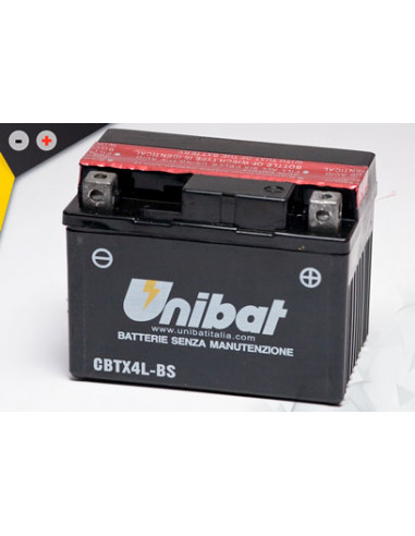 Batterie Unibat CBTX4L-BS - Livrée avec flacons d'acide séparé.