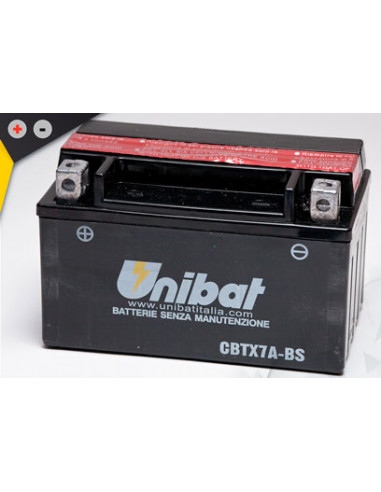Batterie Unibat CBTX7A-BS - Livrée avec flacons d'acide séparé.
