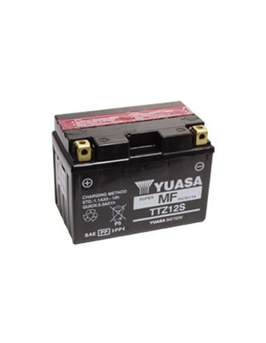 Batterie YUASA TTZ12S-BS (12S) livrée avec les flacons d'acide