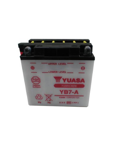 Batterie YUASA YB7-A  (CB7-A / CB7A / 7A) acide non incluse