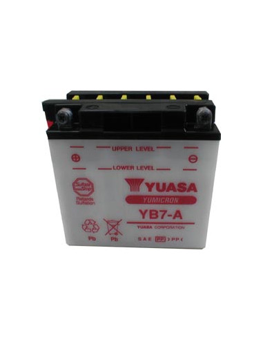 Batterie YUASA YB7-A  (CB7-A / CB7A / 7A) acide non incluse