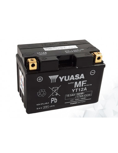 Batterie AGM Activated Pré-remplie YUASA YT12A (12ABS)