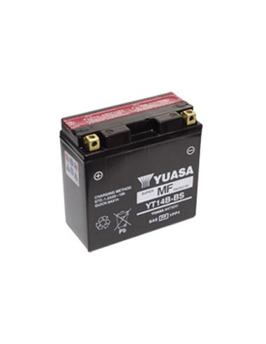 Batterie YUASA YT14B-BS (YT14B-4) livrée avec les flacons d'acide