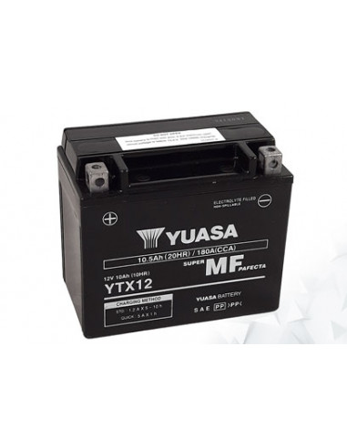 Batterie AGM Activated Pré-remplie YUASA YTX12 (12BS)