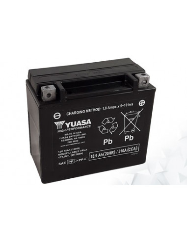 Batterie AGM Activated Pré-remplie YUASA YTX20HL (20HLBS)