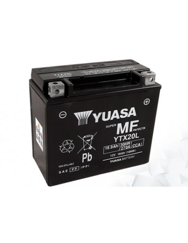 Batterie AGM Activated Pré-remplie YUASA YTX20L (20LBS)