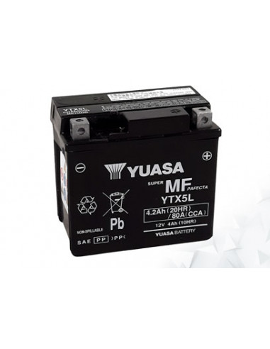 Batterie AGM Activated Pré-remplie YUASA YTX5L (5LBS)