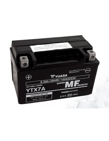 Batterie AGM Activated Pré-remplie YUASA YTX7A (7ABS)