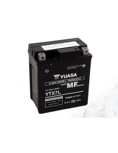 Batterie AGM Activated Pré-remplie YUASA YTX7L (7LBS)