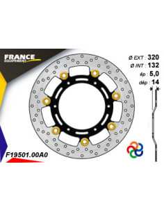 Disque de frein Gamme Essentiel FE.FL19501 / Oeillets Couleurs